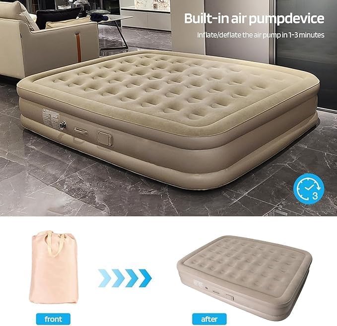 Inflatable Air Mattress with Built-in Pump